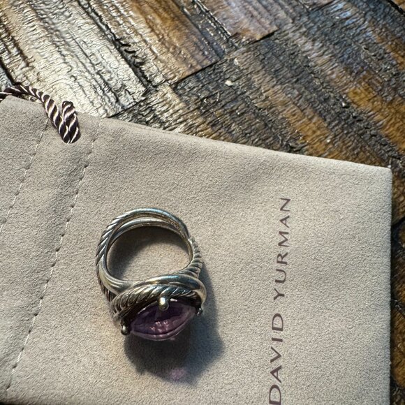 David Yurman Amethyst and Sterling Silver Ring - Picture 4 of 5